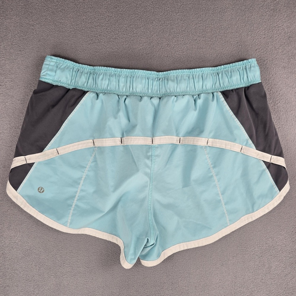 Lululemon Shorts Womens 10 Blue Gray Speed Run Liner Athletic Running Workout - Picture 2 of 8
